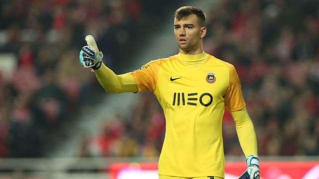 LISBON, PORTUGAL - JANUARY 6: Leo Jardim of Rio Ave FC in action during the Liga NOS match between SL Benfica and Rio Ave FC at Estadio da Luz on January 6, 2019 in Lisbon, Portugal.