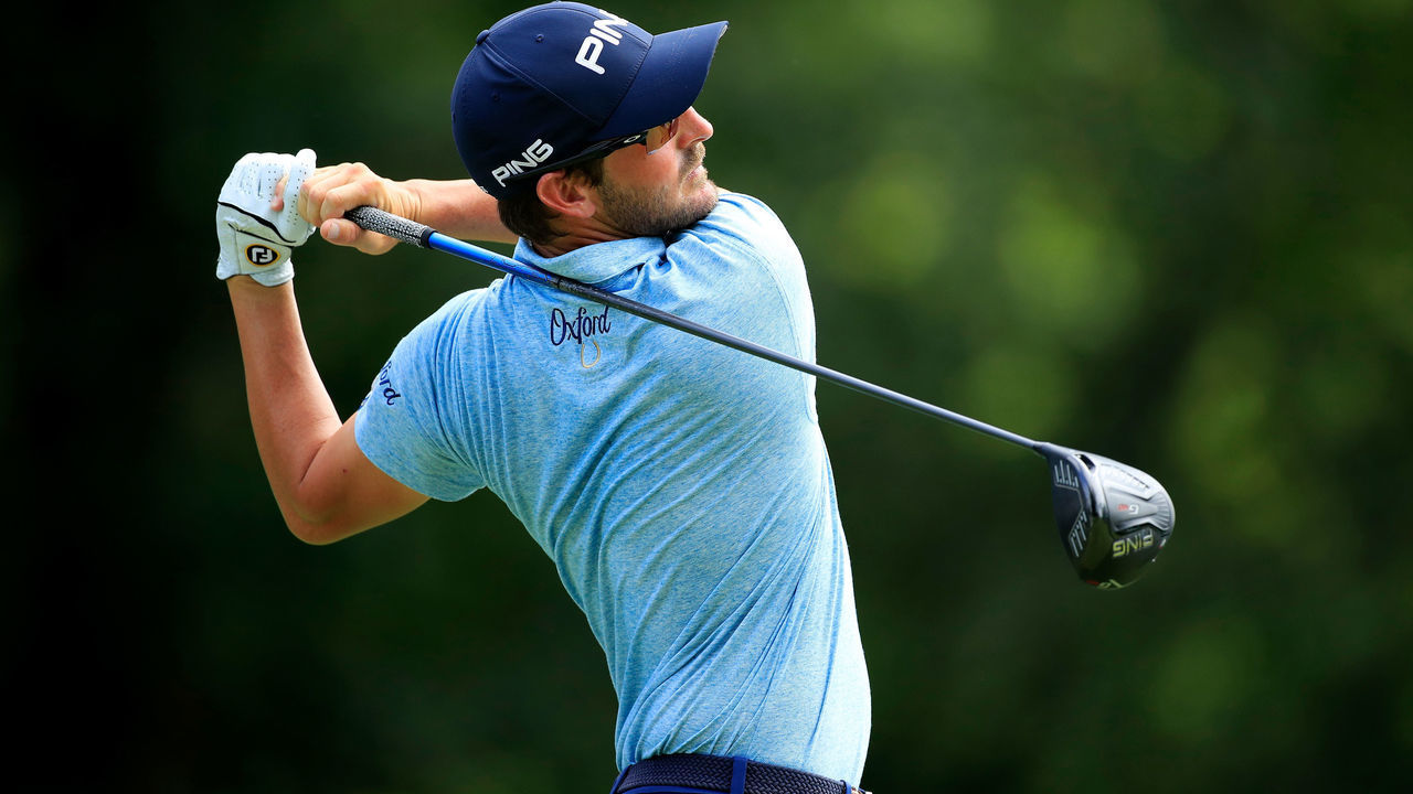 SILVIS, ILLINOIS - JULY 13: Andrew Landry plays his shot from the 13th tee during the third round of the John Deere Classic at TPC Deere Run on July 13, 2019 in Silvis, Illinois.
