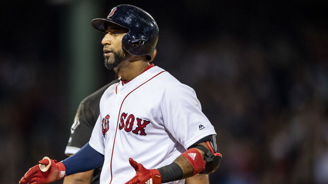 BOSTON, MA - JUNE 24: Eduardo Nunez #36 of the Boston Red Sox reacts after hitting a game tying RBI single during the eighth inning of a game against the Chicago White Sox on June 24, 2019 at Fenway Park in Boston, Massachusetts.