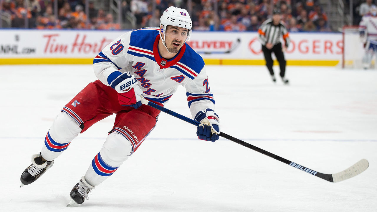 EDMONTON, AB - MARCH 11: Chris Kreider #20 of the New York Rangers skates against the Edmonton Oilers during the first period at Rogers Place on March 11, 2019 in Edmonton, Alberta, Canada.