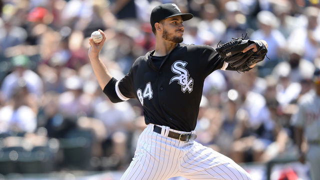 CHICAGO - JULY 03: Dylan Cease #84 of the Chicago White Sox pitches during his Major League debut against the Detroit Tigers on July 3, 2019 at Guaranteed Rate Field in Chicago, Illinois. Cease also earned his first Major League win, defeating the Tigers 7-5.