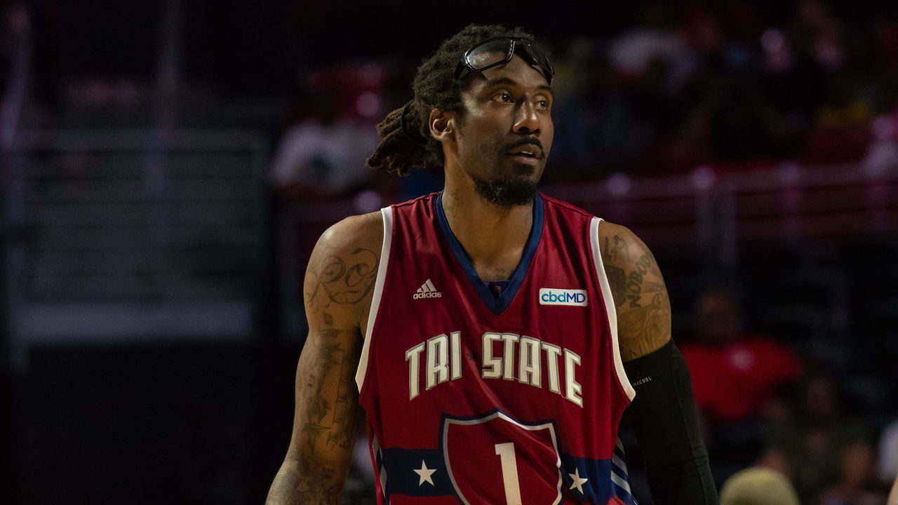 PHILADELPHIA, PA - JUNE 30: TriState player Amar'e Stoudemire (1) during the BIG3 basketball game between Power and Tri-State on June 30, 2019 at Liacouras Center in Philadelphia, PA