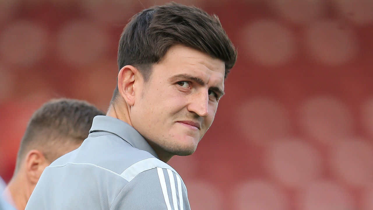SCUNTHORPE, ENGLAND - JULY 16: Harry Maguire of Leicester City ahead of the Pre-Season Friendly match between Scunthorpe United and Leicester City at Glanford Park on July 16, 2019 in Scunthorpe, England.