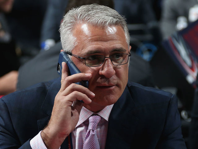 SUNRISE, FL - JUNE 27: Head Coach Ron Francis of the Carolina Hurricanes looks on from the draft table during the 2015 NHL Draft at BB&T Center on June 27, 2015 in Sunrise, Florida.