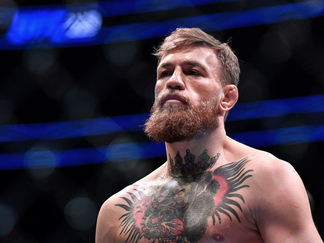 LAS VEGAS, NV - OCTOBER 06: Conor McGregor of Ireland walks to his corner before facing Khabib Nurmagomedov of Russia in their UFC lightweight championship bout during the UFC 229 event inside T-Mobile Arena on October 6, 2018 in Las Vegas, Nevada.