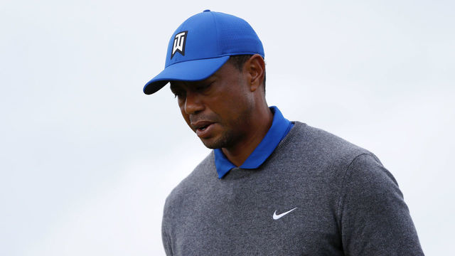PORTRUSH, NORTHERN IRELAND - JULY 18: Tiger Woods of the United States walks off the 6th during the first round of the 148th Open Championship held on the Dunluce Links at Royal Portrush Golf Club on July 18, 2019 in Portrush, United Kingdom.