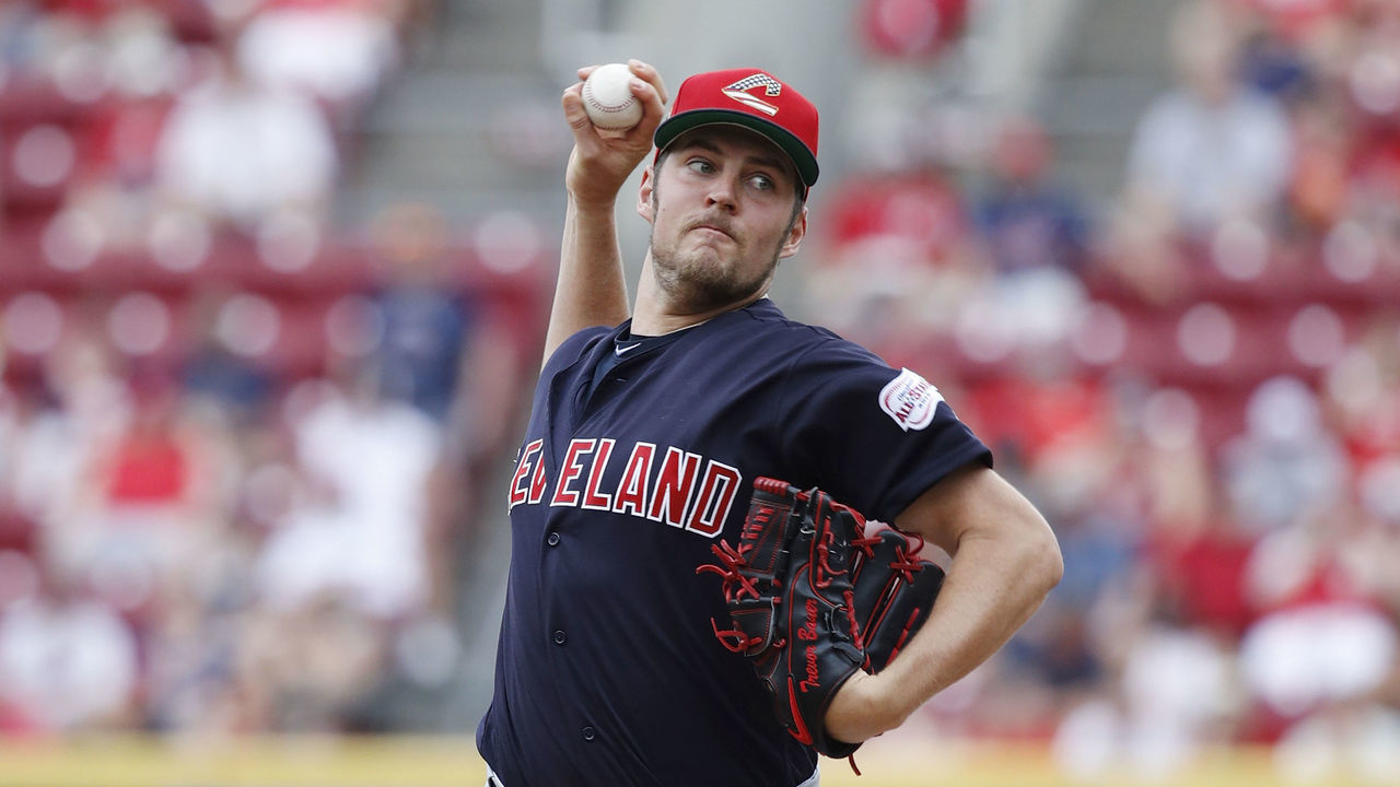 CINCINNATI, OH - JULY 07: Trevor Bauer #47 of the Cleveland Indians pitches during a game against the Cincinnati Reds at Great American Ball Park on July 7, 2019 in Cincinnati, Ohio. The Indians won 11-1.