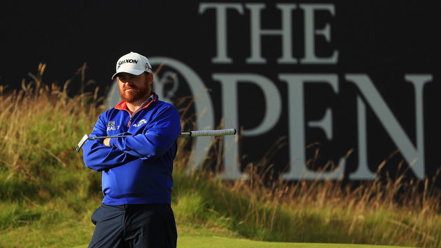 PORTRUSH, NORTHERN IRELAND - JULY 18: J. B. Holmes of the United States looks on the 18th hole during the first round of the 148th Open Championship held on the Dunluce Links at Royal Portrush Golf Club on July 18, 2019 in Portrush, United Kingdom.