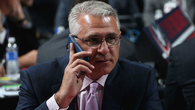 SUNRISE, FL - JUNE 27: Head Coach Ron Francis of the Carolina Hurricanes looks on from the draft table during the 2015 NHL Draft at BB&T Center on June 27, 2015 in Sunrise, Florida.