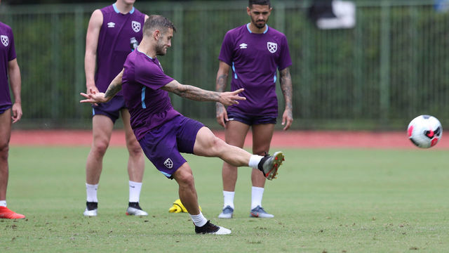 SHANGHAI, CHINA - JULY 19: Jack Wilshere of West Ham United FC at a training session on July 19, 2019 in Shanghai, China.