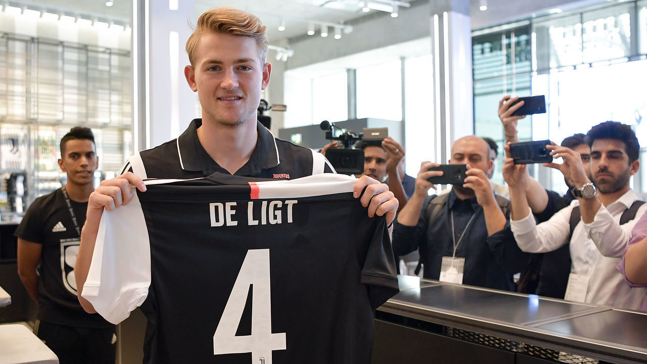TURIN, ITALY - JULY 19: Juventus player Matthijs de Ligt at JStore on July 19, 2019 in Turin, Italy.