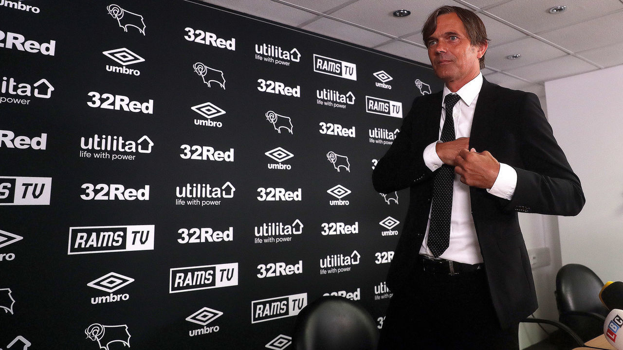 Derby County's new manager Phillip Cocu during a press conference at Pride Park Stadium Derby County Press Conference - Pride Park Stadium 19-07-2019 .