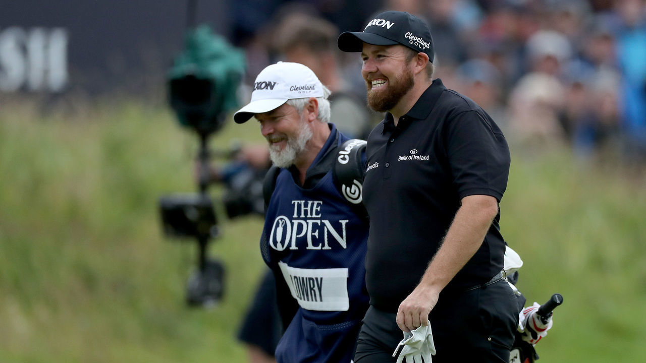 PORTRUSH, NORTHERN IRELAND - JULY 19: Shane Lowry of Ireland acknowledges the applause of the crowds on the 18th hole during the second round of the 148th Open Championship held on the Dunluce Links at Royal Portrush Golf Club on July 19, 2019 in Portrush, United Kingdom.