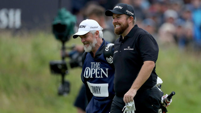 PORTRUSH, NORTHERN IRELAND - JULY 19: Shane Lowry of Ireland acknowledges the applause of the crowds on the 18th hole during the second round of the 148th Open Championship held on the Dunluce Links at Royal Portrush Golf Club on July 19, 2019 in Portrush, United Kingdom.