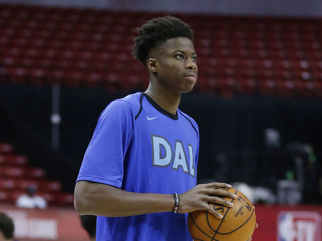 LAS VEGAS, NEVADA - JULY 10: Kostas Antetokounmpo of the Dallas Mavericks looks on in the Nike Zoom Freak 1 shoes against Croatia during the 2019 Summer League at the Thomas & Mack Center on July 10, 2019 in Las Vegas, Nevada.