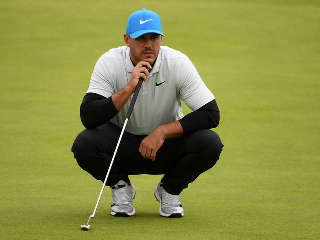 PORTRUSH, NORTHERN IRELAND - JULY 19: Brooks Koepka of the United States prepares to play a putt on the 18th green during the second round of the 148th Open Championship held on the Dunluce Links at Royal Portrush Golf Club on July 19, 2019 in Portrush, United Kingdom.