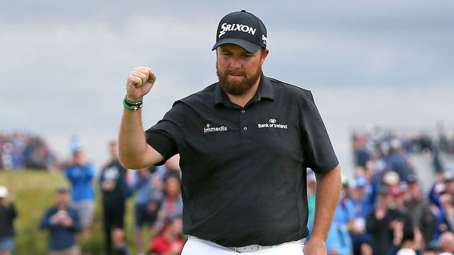 Republic Of Ireland's Shane Lowry celebrates his birdie on the 15th during day three of The Open Championship 2019 at Royal Portrush Golf Club.