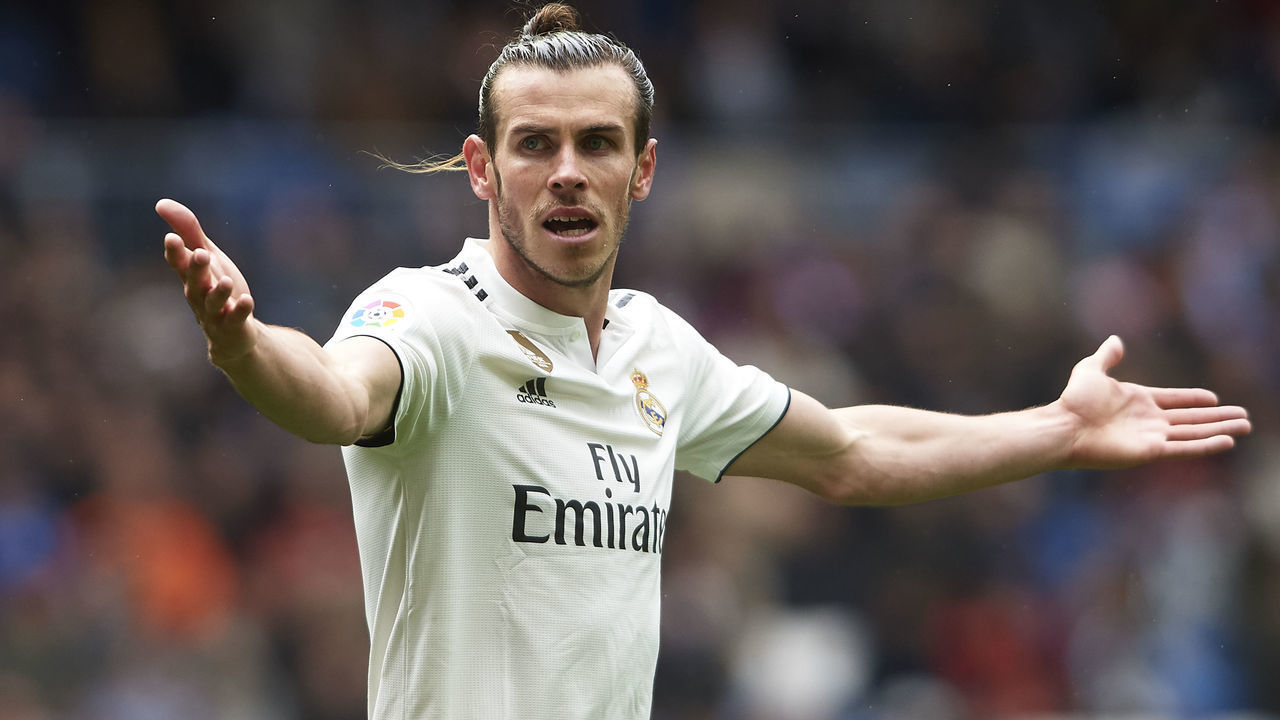 MADRID, SPAIN - APRIL 06: Gareth Bale of Real Madrid reacts during the La Liga match between Real Madrid CF and SD Eibar at Estadio Santiago Bernabeu on April 06, 2019 in Madrid, Spain.