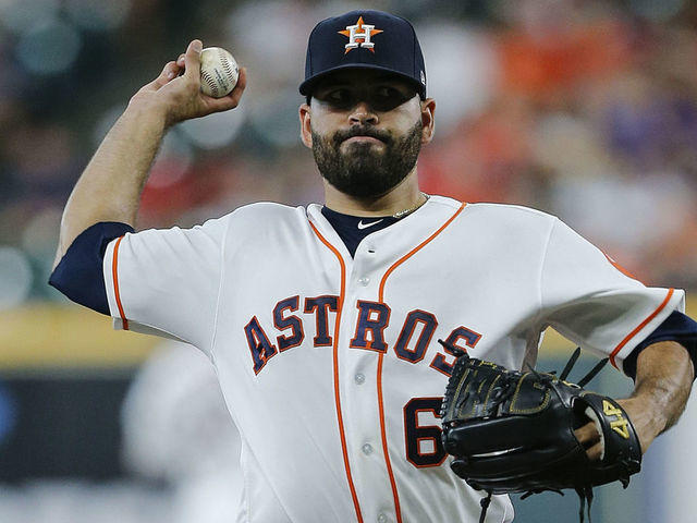 Jose Urquidy of the Houston Astros pitches during the first inning News  Photo - Getty Images