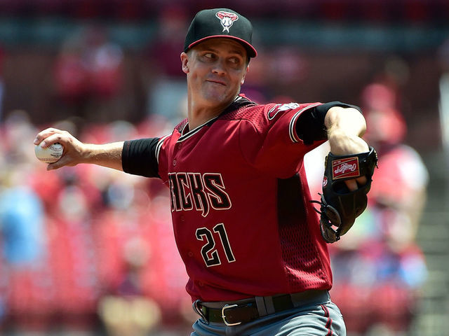 ST LOUIS, MO - JULY 14: Zack Greinke #21 of the Arizona Diamondbacks pitches during the first inning against the St. Louis Cardinals at Busch Stadium on July 14, 2019 in St Louis, Missouri.