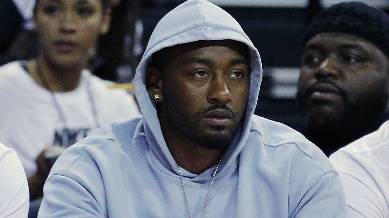 LAS VEGAS, NEVADA - JULY 08: John Wall #2 of the Washington Wizards looks on during the game between the Washington Wizards and the Brooklyn Nets at the 2019 Summer League at the Thomas & Mack Center on July 08, 2019 in Las Vegas, Nevada.