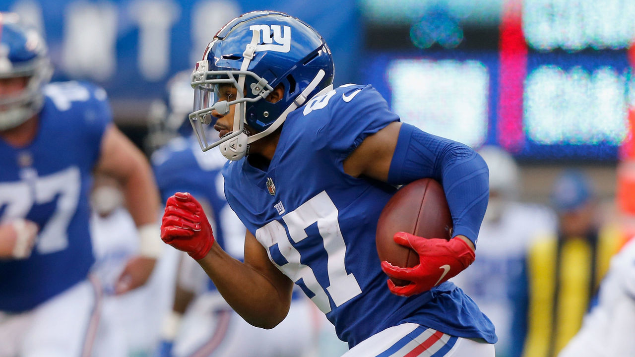 EAST RUTHERFORD, NJ - DECEMBER 30: (NEW YORK DAILIES OUT) Sterling Shepard #87 of the New York Giants in action against the Dallas Cowboys on December 30, 2018 at MetLife Stadium in East Rutherford, New Jersey. The Cowboys defeated the Giants 36-35.