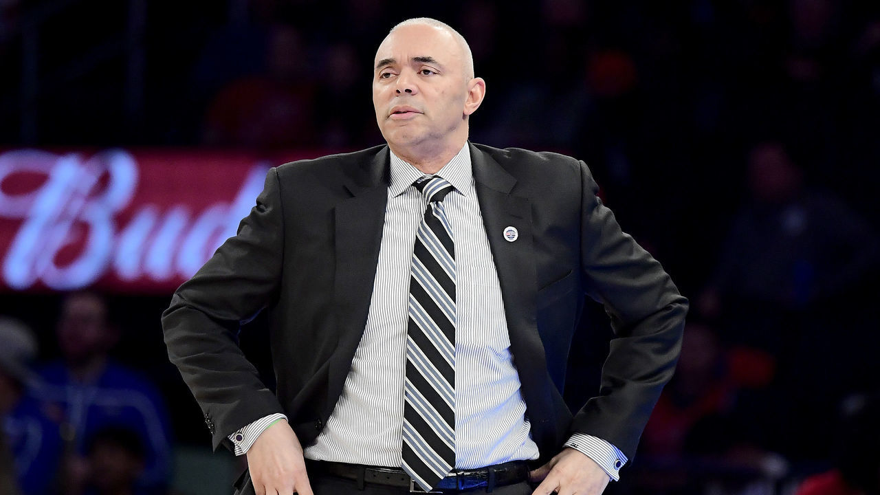 NEW YORK, NEW YORK - MARCH 13: Head coach Dave Leitao of the DePaul Blue Demons looks on against the St. John's Red Storm during the first round of the 2019 Big East men's basketball tournament at Madison Square Garden on March 13, 2019 in New York City.