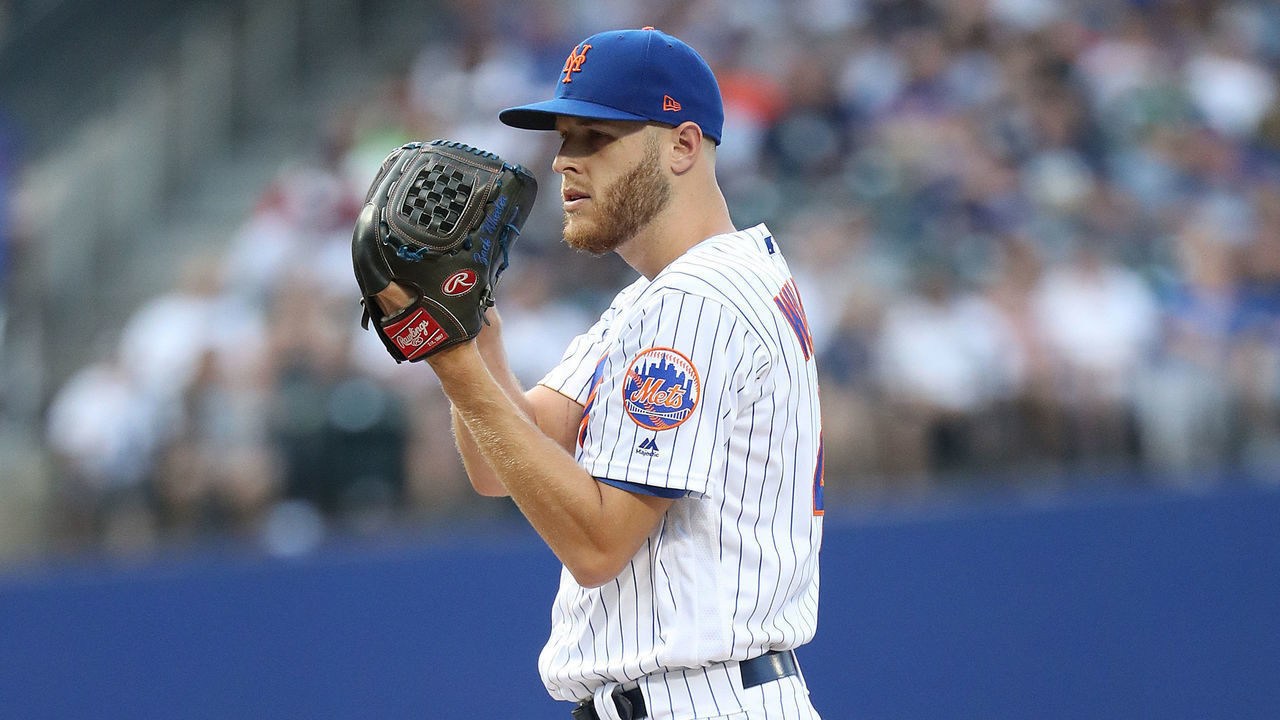 NEW YORK, NEW YORK - JULY 02: Zack Wheeler #45 of the New York Mets pitches against the New York Yankees during their game at Citi Field on July 02, 2019 in New York City.