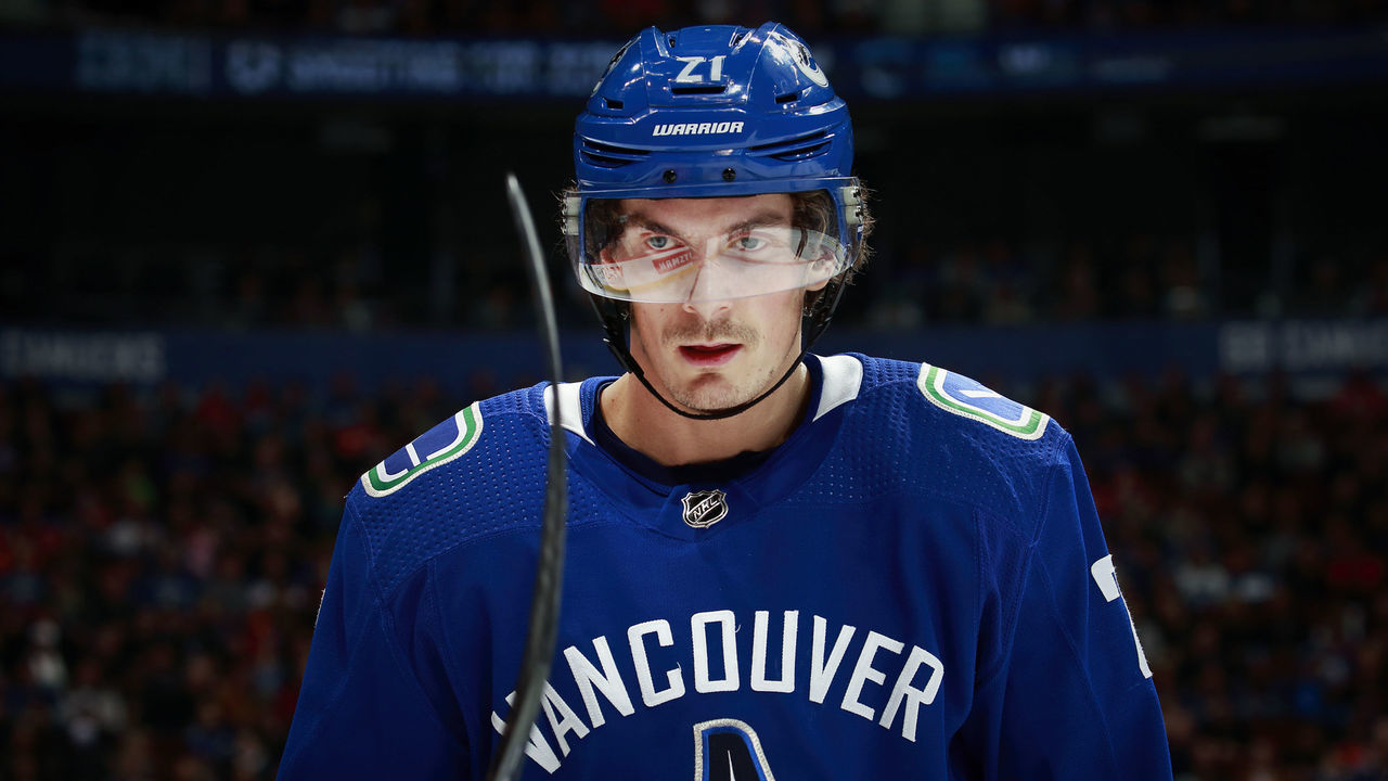 VANCOUVER, BC - JANUARY 16: Loui Eriksson #21 of the Vancouver Canucks skates up ice during their NHL game against the Edmonton Oilers at Rogers Arena January 16, 2019 in Vancouver, British Columbia, Canada. "n