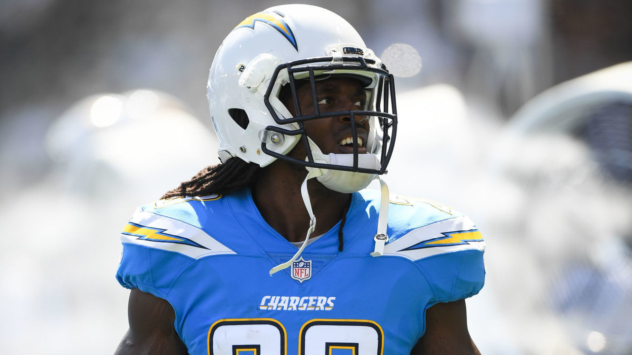 CARSON, CA - OCTOBER 07: Running back Melvin Gordon #28 of the Los Angeles Chargers warms up before the game against the Oakland Raiders at StubHub Center on October 7, 2018 in Carson, California.
