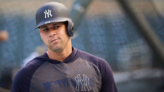 MINNEAPOLIS, MN - JULY 22: Gary Sanchez #24 of the New York Yankees looks on during batting practice before the game against the Minnesota Twins on July 22, 2019 at Target Field in Minneapolis, Minnesota. The Twins defeated the Yankees 8-6.