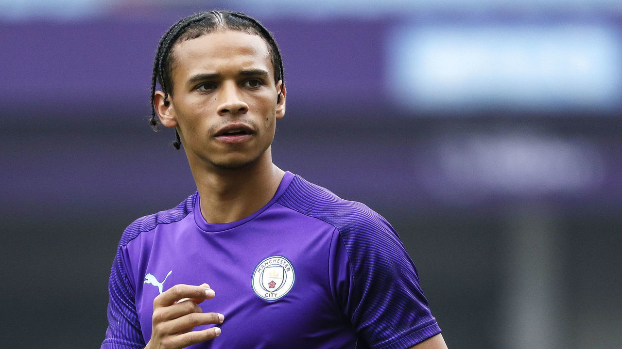 SHANGHAI, CHINA - JULY 18: Leroy Sane of Manchester City during the training session at Nanjing Olympic Sports Centre on July 18, 2019 in Shanghai, China.