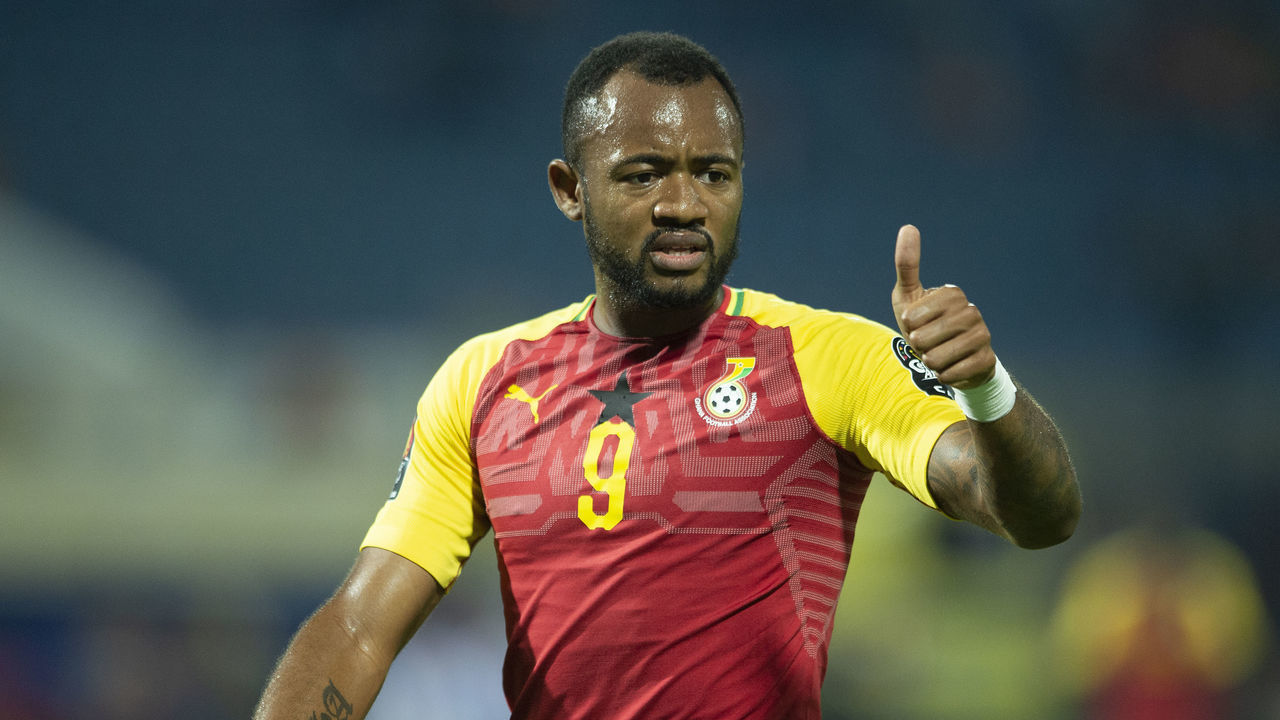 ISMAILIA, EGYPT - JUNE 25: JORDAN PIERRE AYEW of Ghana during the 2019 Africa Cup of Nations Group F match between Ghana and Benin at Ismailia Stadium on June 25, 2019 in Ismailia, Egypt.