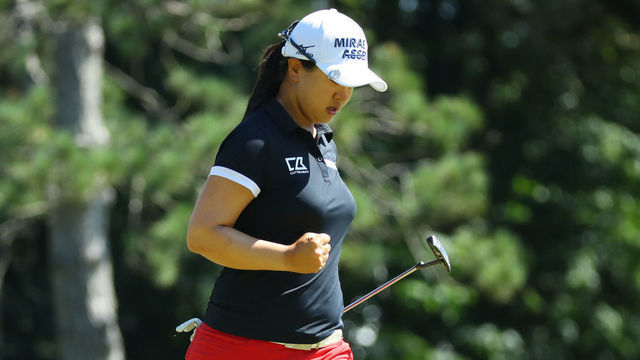 SYLVANIA, OHIO - JULY 14: Sei Young Kim of South Korea reacts to a birdie on the 15th hole during the final round of the Marathon Classic Presented By Dana at the Highland Meadows Golf Club on July 14, 2019 in Sylvania, Ohio.
