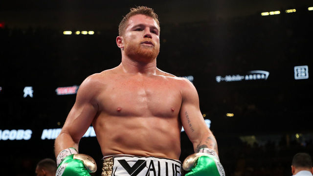 LAS VEGAS, NEVADA - MAY 04: Canelo Alvarez walks to his corner during his middleweight unification fight against Daniel Jacobs at T-Mobile Arena on May 04, 2019 in Las Vegas, Nevada.