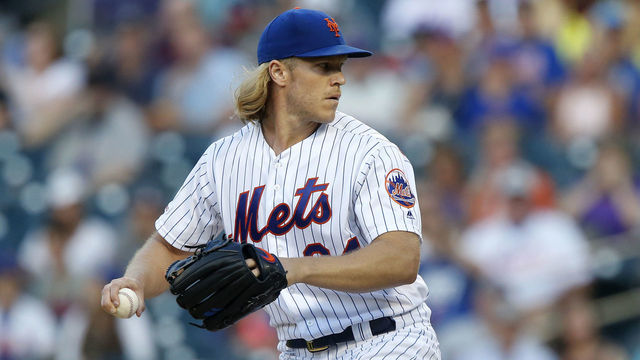 NEW YORK, NEW YORK - JUNE 30: Noah Syndergaard #34 of the New York Mets in action against the Atlanta Braves at Citi Field on June 30, 2019 in New York City. The Mets defeated the Braves 8-5.