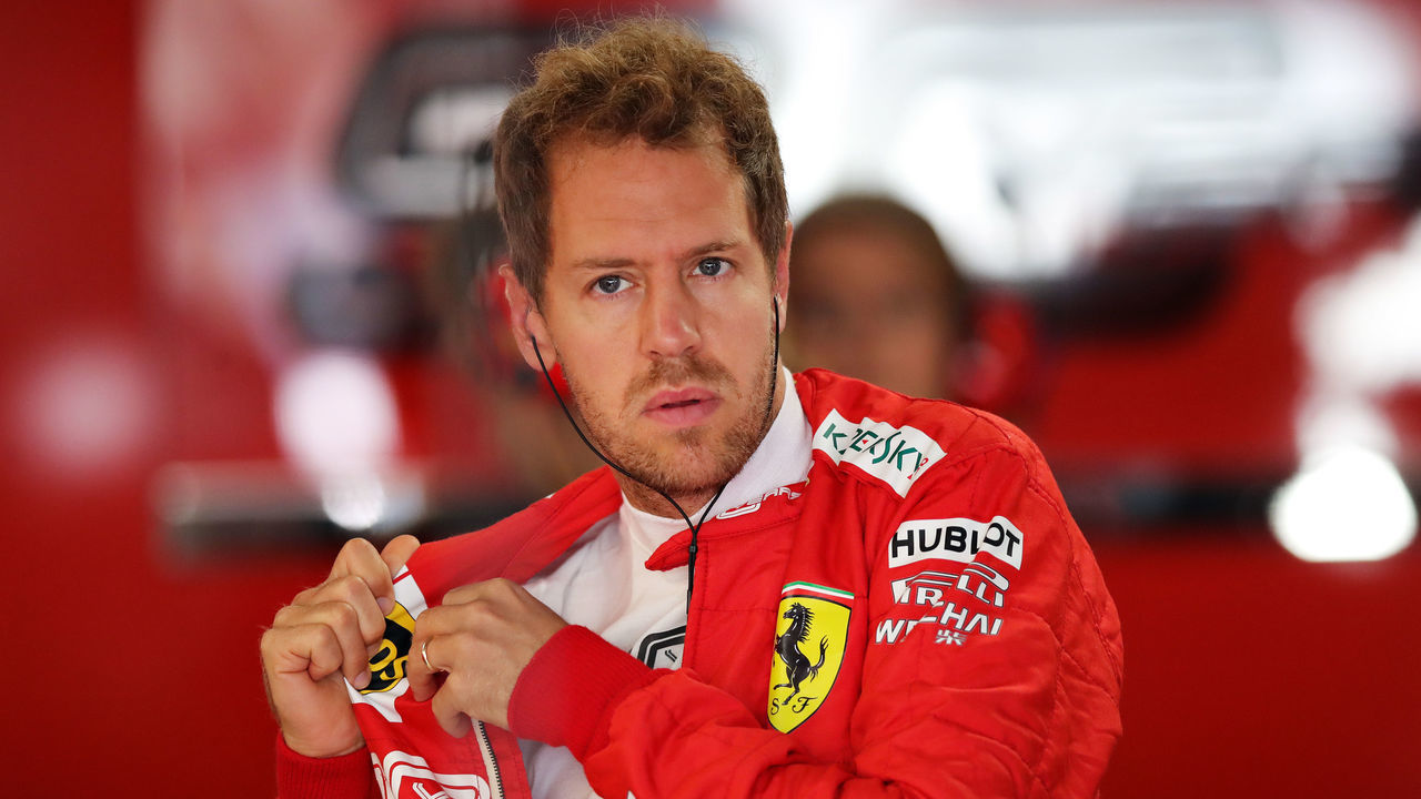 HOCKENHEIM, GERMANY - JULY 26: Sebastian Vettel of Germany and Ferrari prepares to drive in the garage during practice for the F1 Grand Prix of Germany at Hockenheimring on July 26, 2019 in Hockenheim, Germany.