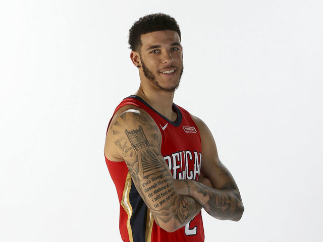 METAIRIE, LA - JULY 16: Lonzo Ball #2 of the New Orleans Pelicans poses for a portrait on July 16, 2019 at Ochsner Sports Performance Center in Metairie, Louisiana. Mandatory Copyright Notice: Copyright 2019 NBAE