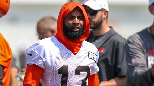 BEREA, OH - JULY 25: Cleveland Browns wide receiver Odell Beckham Jr. (13) participates in drills during the Cleveland Browns Training Camp on July 25, 2019, at the at the Cleveland Browns Training Facility in Berea, Ohio.