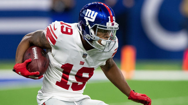INDIANAPOLIS, IN - DECEMBER 23: New York Giants wide receiver Corey Coleman (19) returns a kickoff during the NFL game between the New York Giants and Indianapolis Colts on December 23, 2018, at Lucas Oil Stadium in Indianapolis, IN.