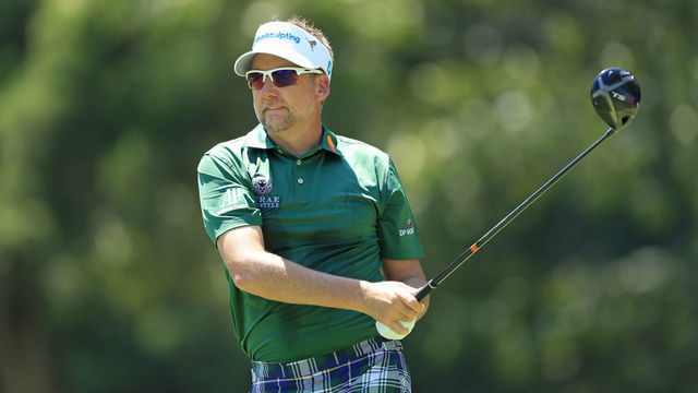 MEMPHIS, TENNESSEE - JULY 25: Ian Poulter of England watches his tee shot on the seventh hole during the first round of the World Golf Championship-FedEx St Jude Invitational on July 25, 2019 in Memphis, Tennessee.