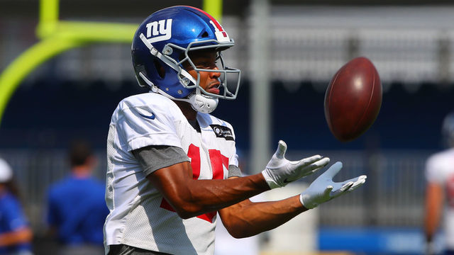 EAST RUTHERFORD, NJ - JULY 26: New York Giants wide receiver Golden Tate (15) during training camp on July 26 2019 at Quest Diagnostics Training Center in East Rutherford, NJ.