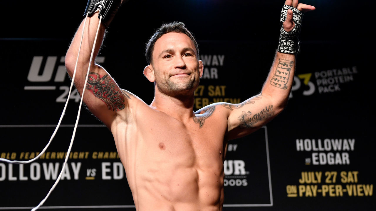 EDMONTON, AB - JULY 24: Frankie Edgar holds an open workout session for fans and media at the Starlite Room on July 24, 2019 in Edmonton, Alberta, Canada.