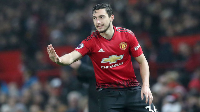 Manchester United's Matteo Darmian during the Premier League match at Old Trafford, Manchester.