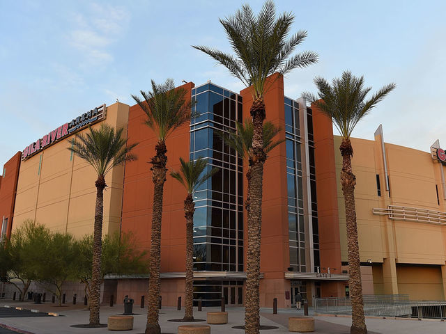 GLENDALE, AZ - NOVEMBER 25: Exterior view of the Gila River Arena prior to a game between the Anaheim Ducks and Arizona Coyotes on November 25, 2015 in Glendale, Arizona.