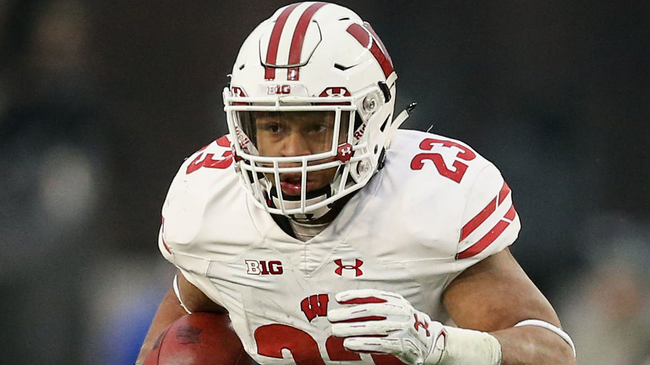 WEST LAFAYETTE, INDIANA - NOVEMBER 17: Jonathan Taylor #23 of the Wisconsin Badgers runs with the ball in the second quarter against the Purdue Boilermakers at Ross-Ade Stadium on November 17, 2018 in West Lafayette, Indiana.