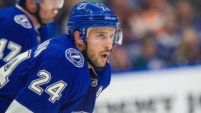 TAMPA, FL - DECEMBER 27: Ryan Callahan #24 of the Tampa Bay Lightning skates against the Philadelphia Flyers during the second period at Amalie Arena on December 27, 2018 in Tampa, Florida. "n