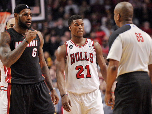 VIDEO: Jimmy Butler kicks LeBron James in the face during minor skirmish