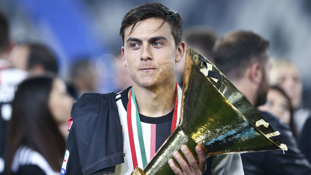 ALLIANZ STADIUM, TORINO, , ITALY - 2019/05/19: Paulo Dybala of Juventus FC celebrate the victory of Italian Serie A after the Serie A football match between Juventus Fc and Atalanta Bergamasca Calcio. The match end in a tie 1-1.