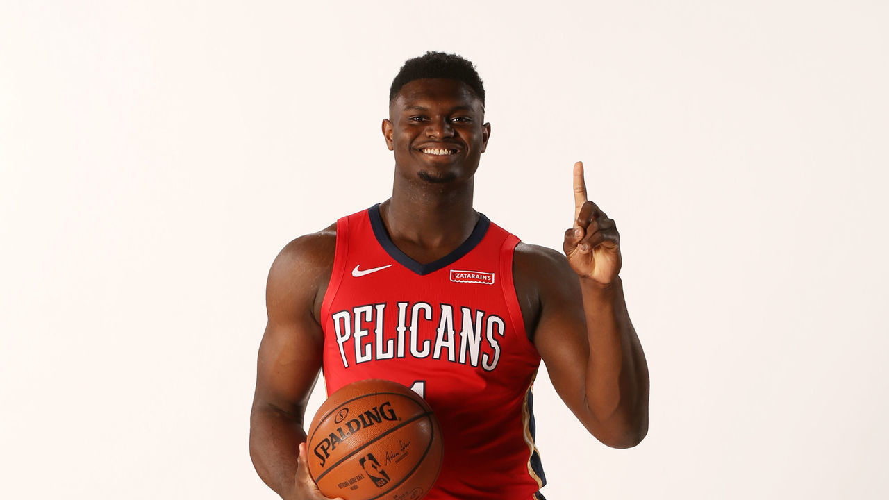 NEW ORLEANS, LA - JUNE 21: Zion Williamson #1 of the New Orleans Pelicans poses for a portrait on June 21, 2019 at the Ochsner Sports Performance Center in New Orleans, Louisiana. Mandatory Copyright Notice: Copyright 2019 NBAE (Photo by Layne Murdoch/NBAE via Getty Images